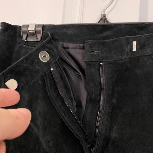 NAVY SUEDE TROUSERS - Picture 3 of 10